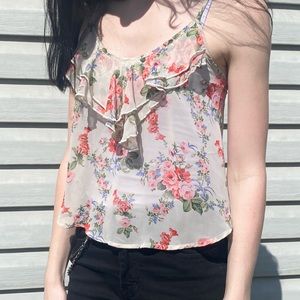 Floral sheer tank top